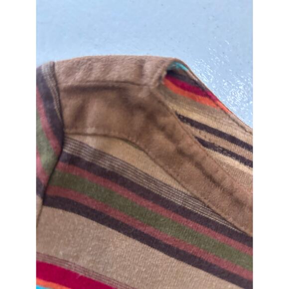 Lauren Ralph Lauren Striped Top Small Suede Trim Classic Heritage Old Money - Picture 7 of 8